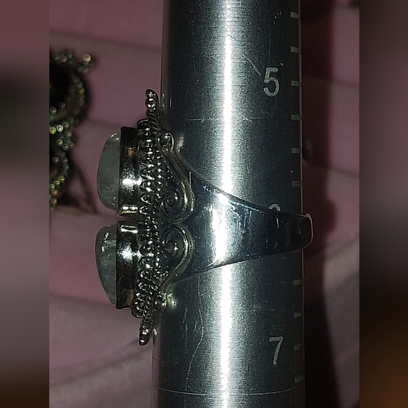 Double Moonstone Vintage Style Ring Size 6 - Picture 7 of 7